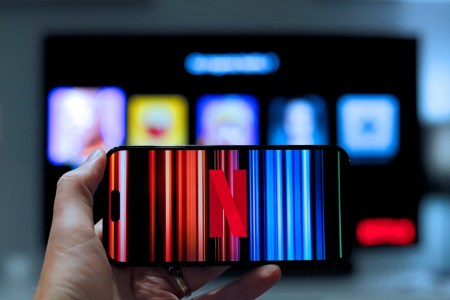 Netflix logo on smartphone