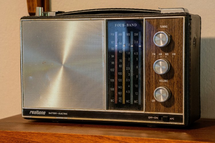 Vintage radio on a table