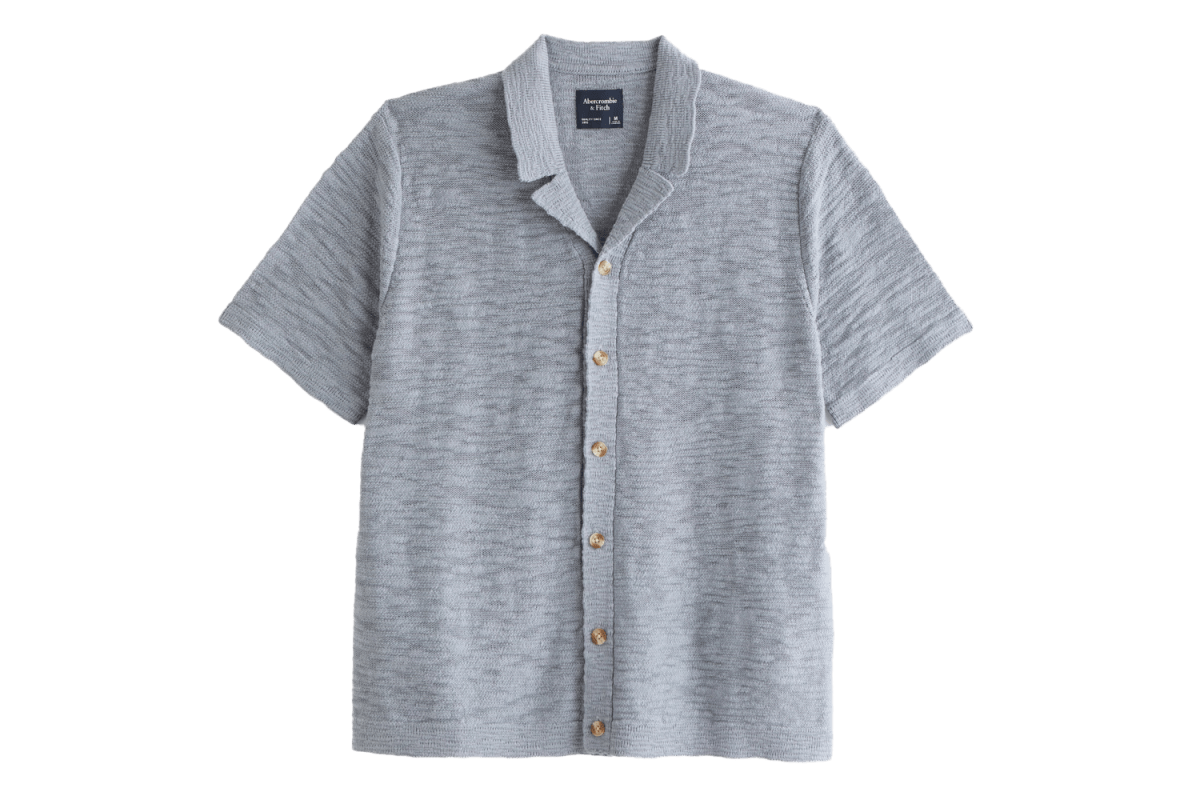 Abercrombie 100% Cotton Knit Button-Through Polo