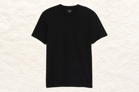Two men wearing black t-shirts