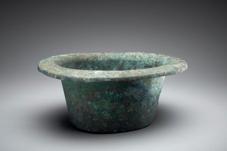An ancient Roman vessel (possibly a chamber pot) at the British Museum