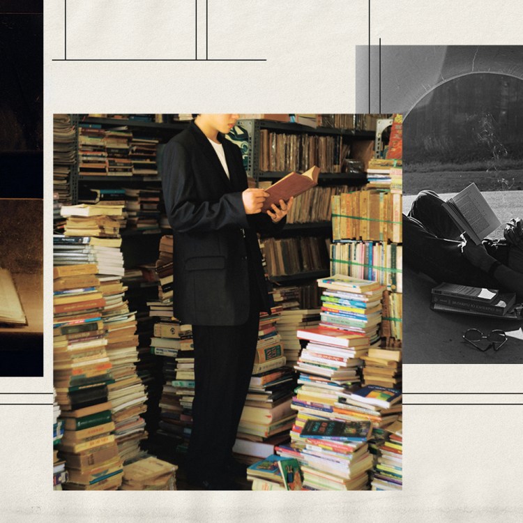 Side-by-side photos of men reading