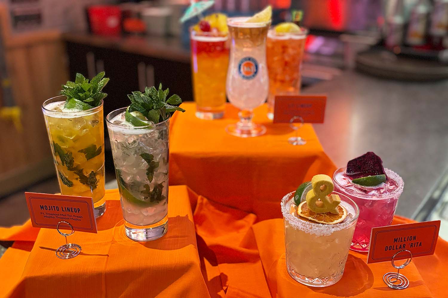 new drinks at Dave & Buster's
