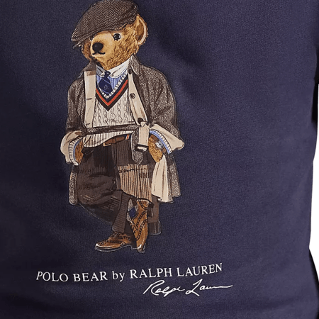 A Polo Bear graphic on a purple sweatshirt