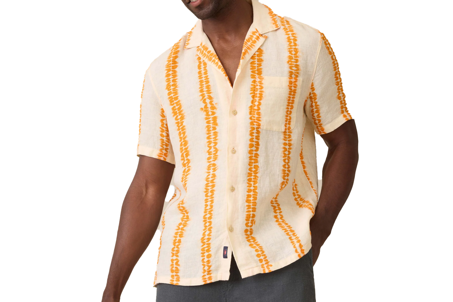 Faherty Short-Sleeve Shibori Palma Linen Shirt – Citrus Valley