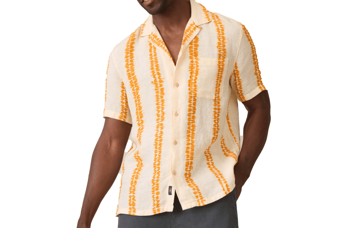 Faherty Short-Sleeve Shibori Palma Linen Shirt – Citrus Valley