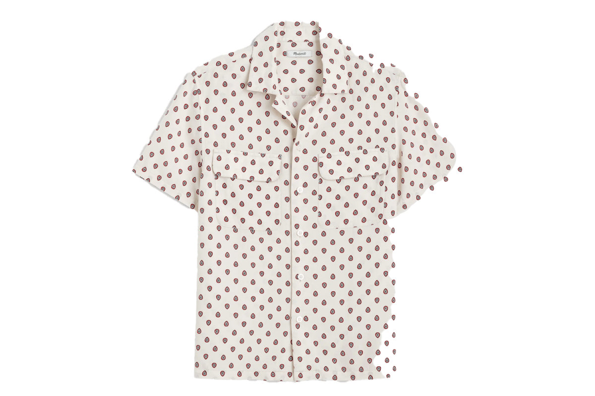 Madewell Short-Sleeve Camp Shirt in Archive Linen Blend