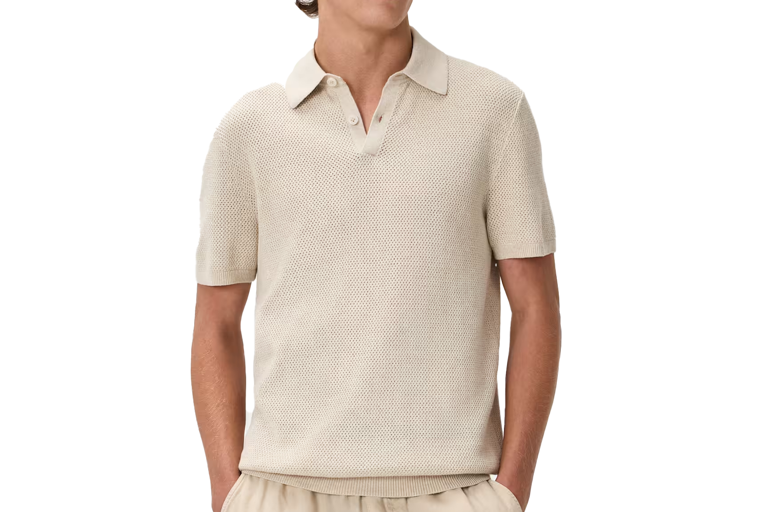 Quince 100% Organic Cotton Mesh-Stitch Sweater Polo