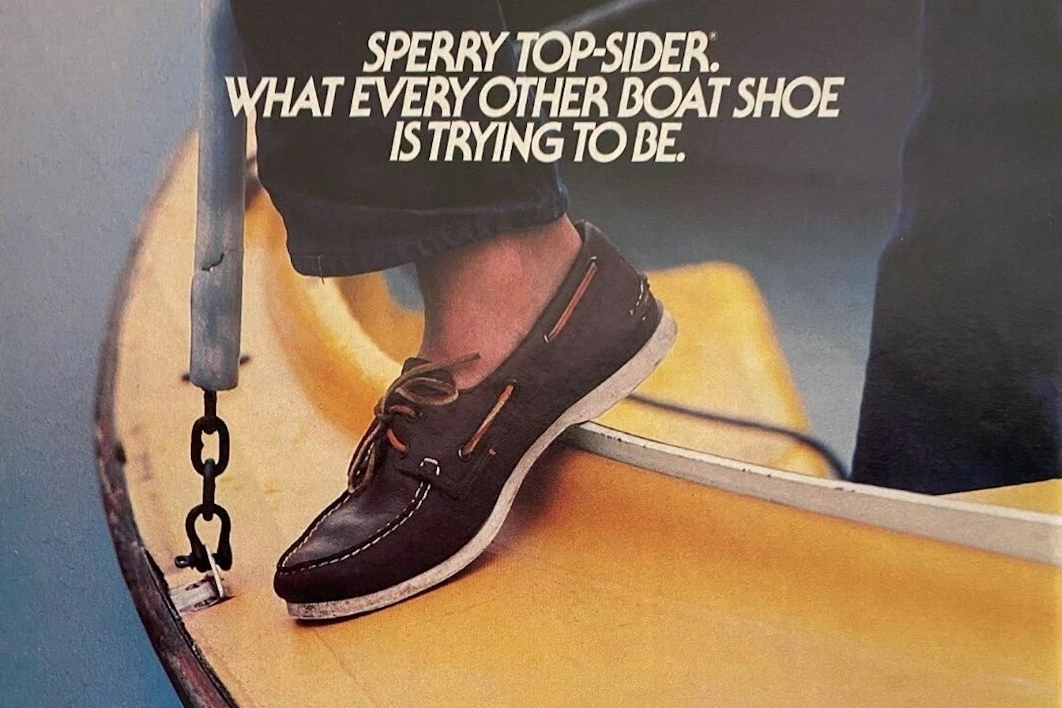 A vintage Sperry boat shoe ad.