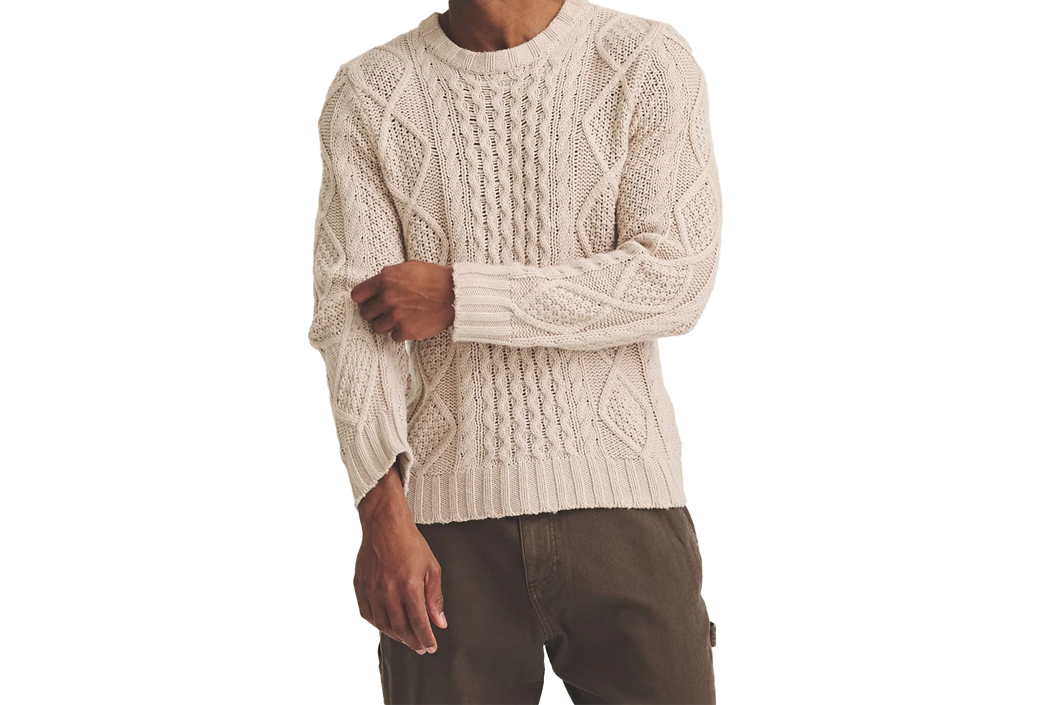 Naadam Textured Cotton Cable Crewneck
