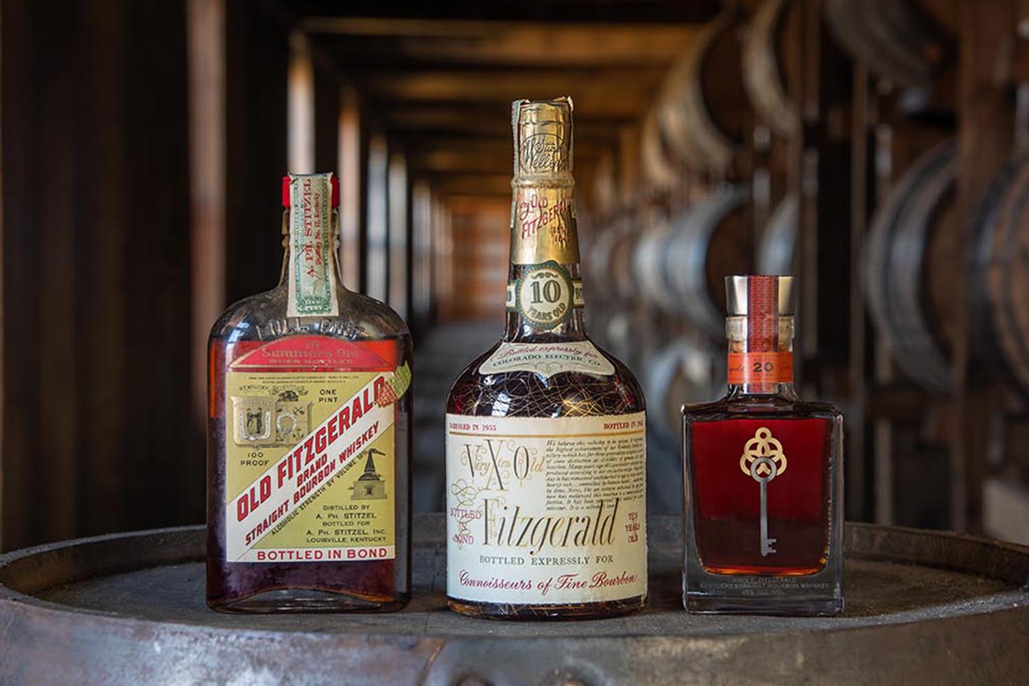 The three Old Fitzgerald bottles up for auction