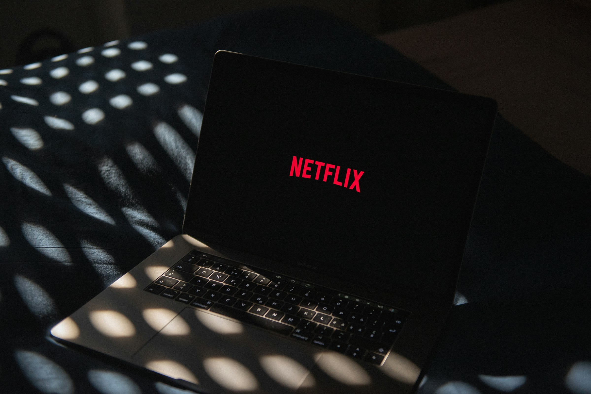 Netflix logo on laptop