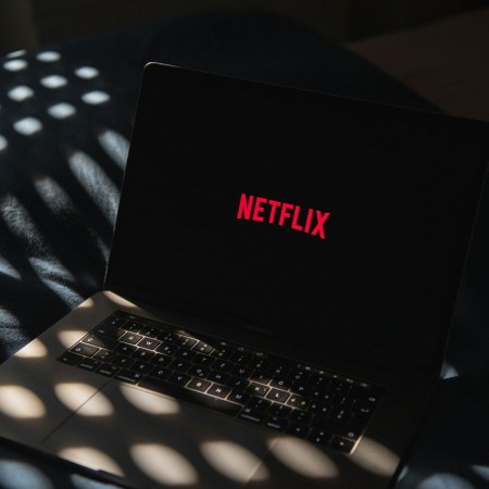 Netflix logo on laptop