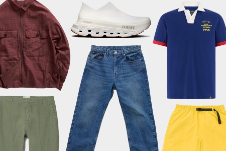 a collage of new menswear