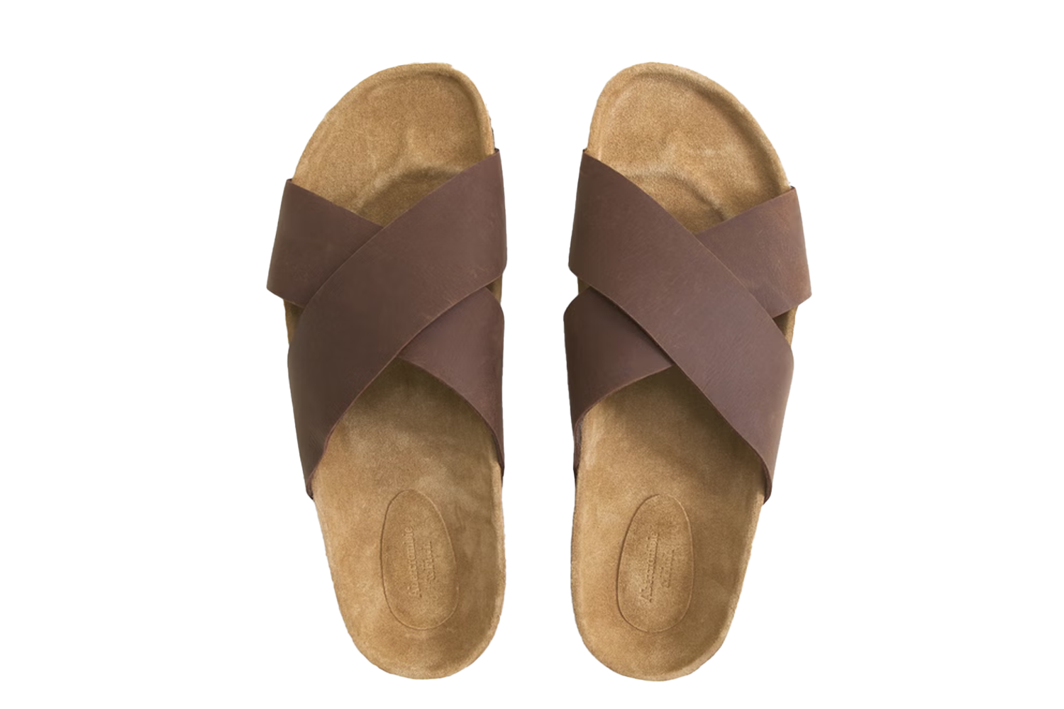 Abercrombie & Fitch Cross-Strap Suede Slide Sandals