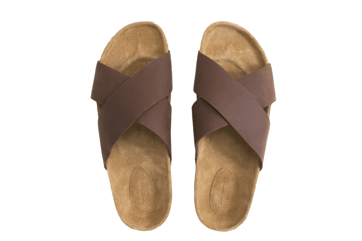 Abercrombie & Fitch Cross-Strap Suede Slide Sandals