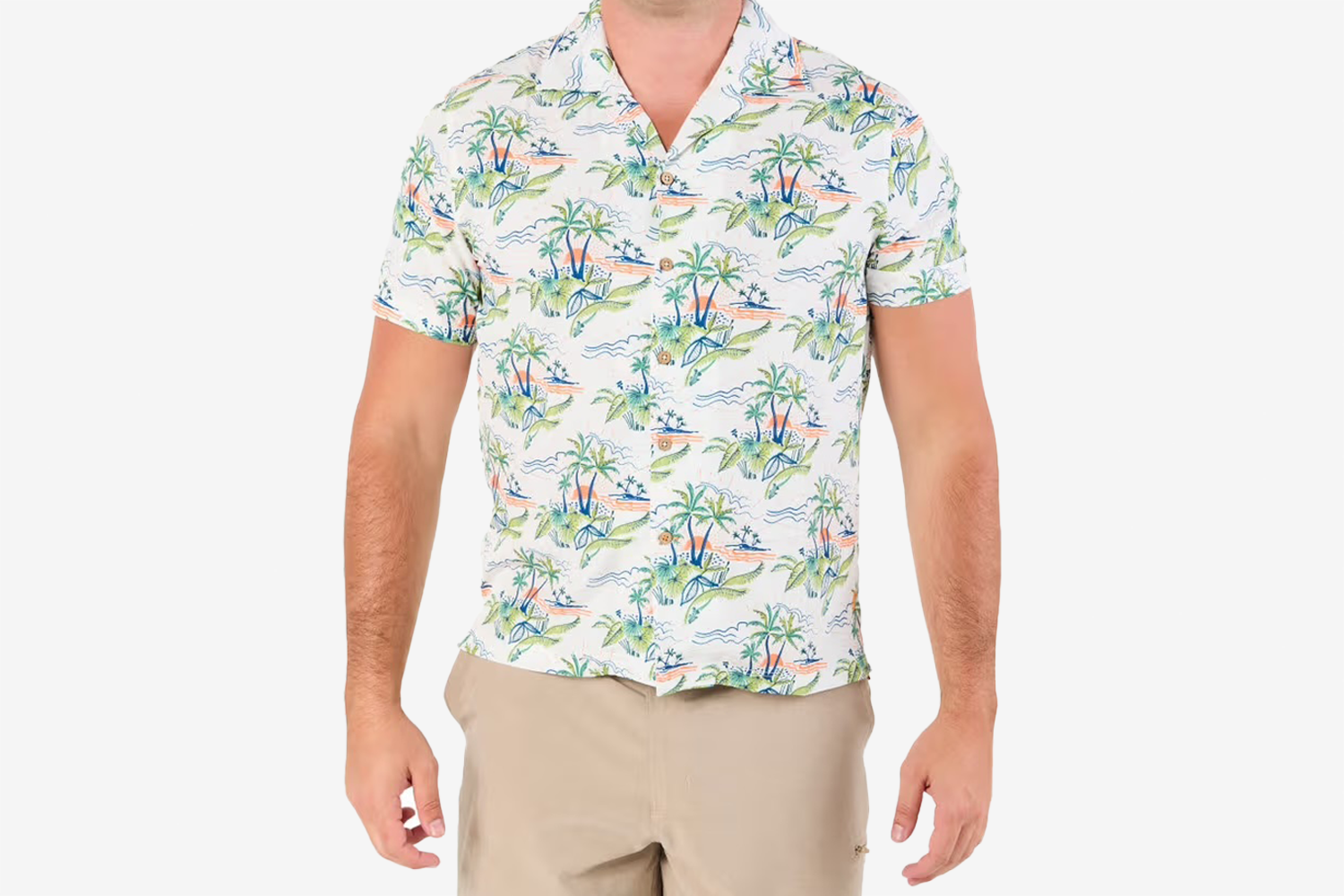 Caribbean Joe Men’s Short Sleeve Tropical Print Shirt