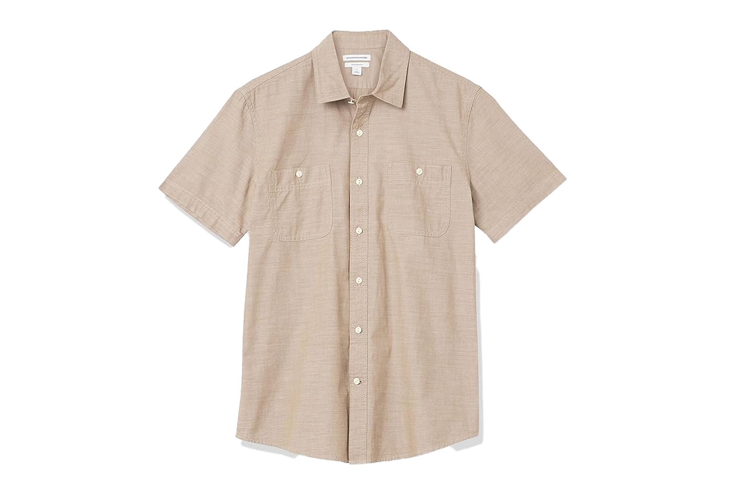 Amazon Essentials Men’s Regular-Fit Short-Sleeve Button-Down Chambray Shirt