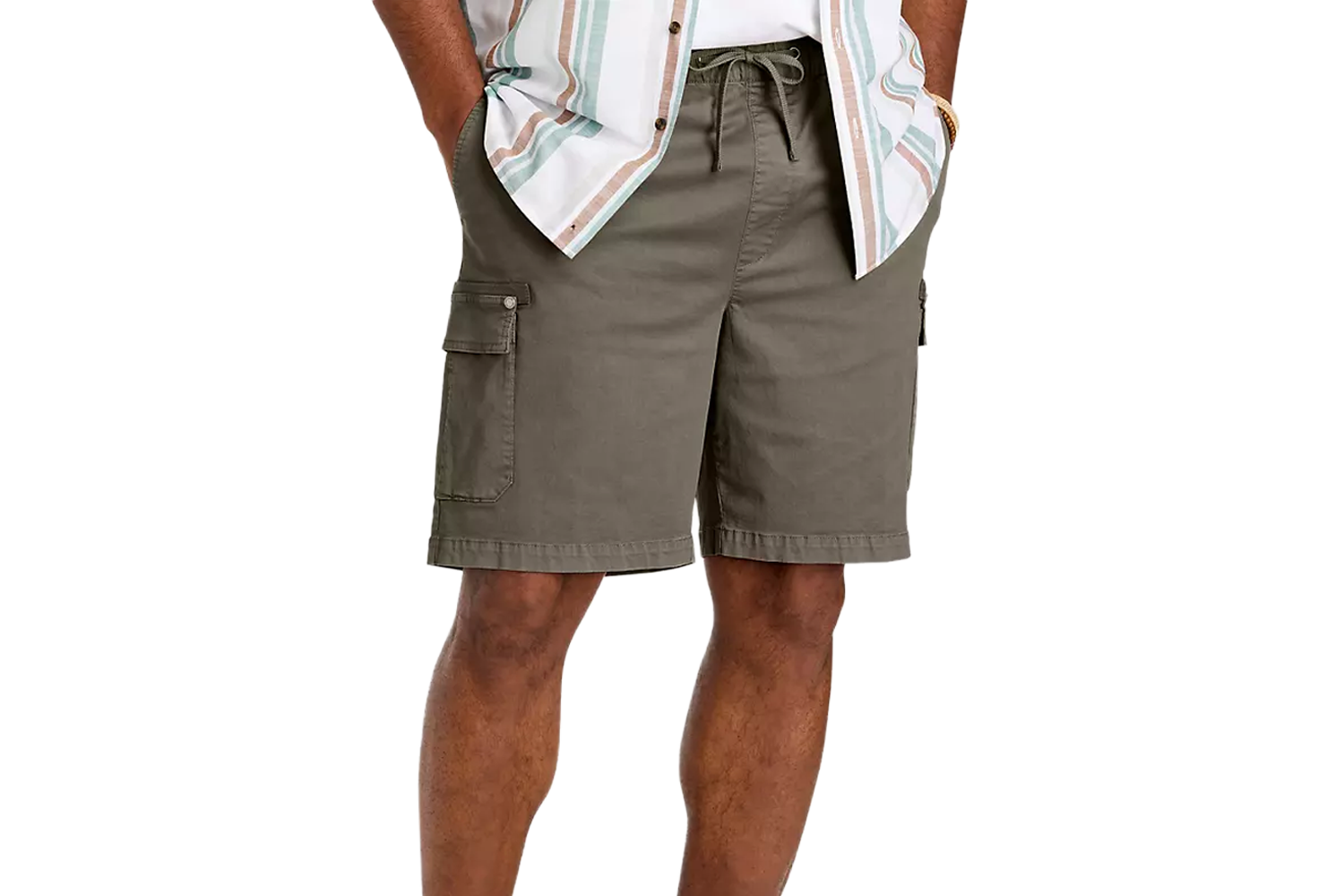 True Nation Athletic Fit Drawstring Cargo Shorts
