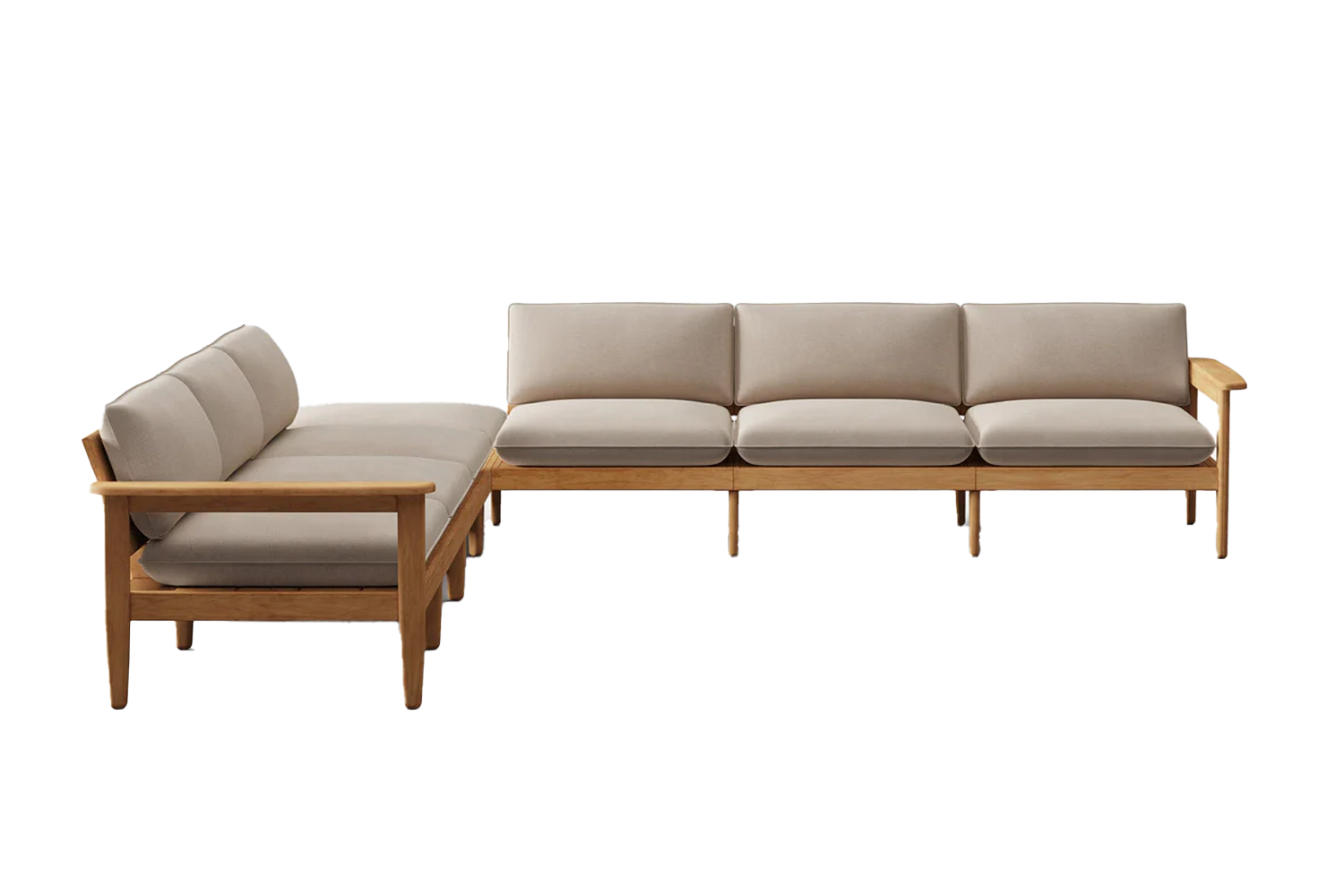 Burrow Dunes Teak 7-Piece Sectional