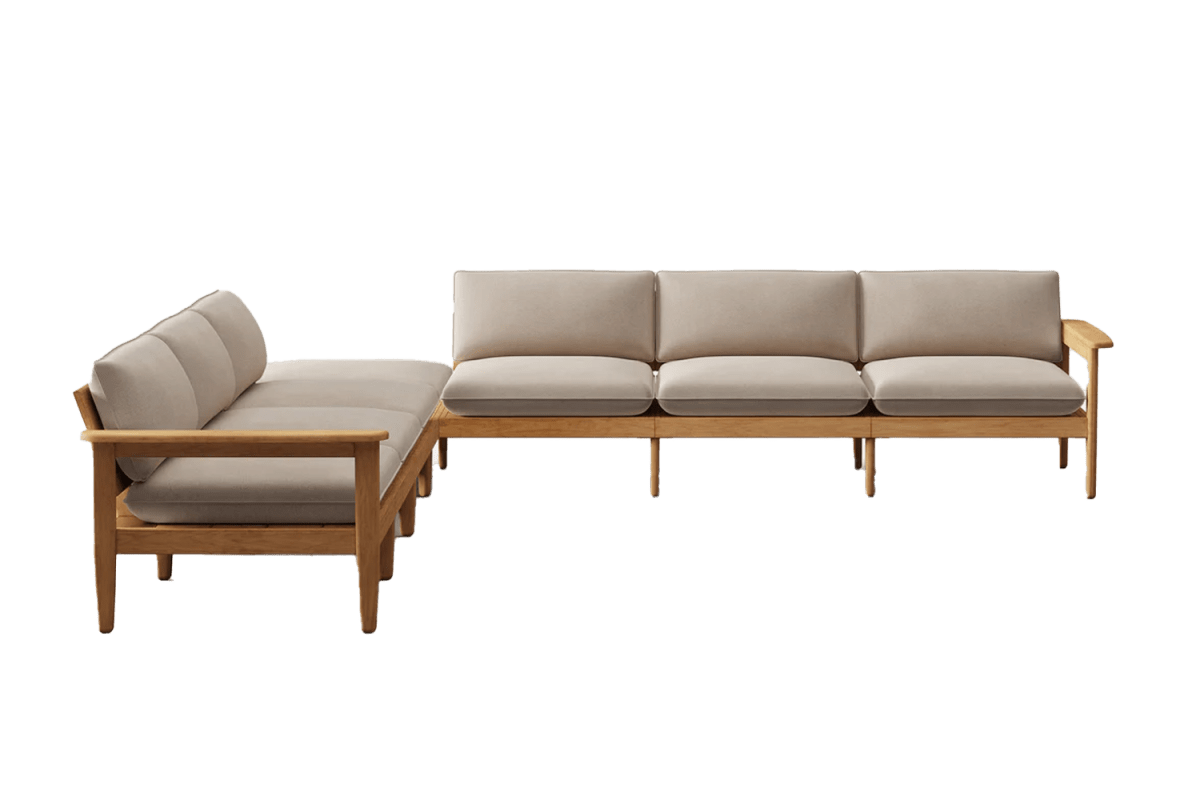 Burrow Dunes Teak 7-Piece Sectional