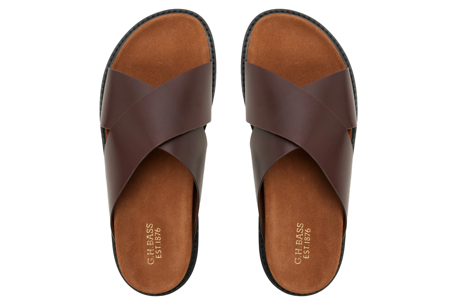 G.H. Bass Mens Charleswood Cross Strap Sandals