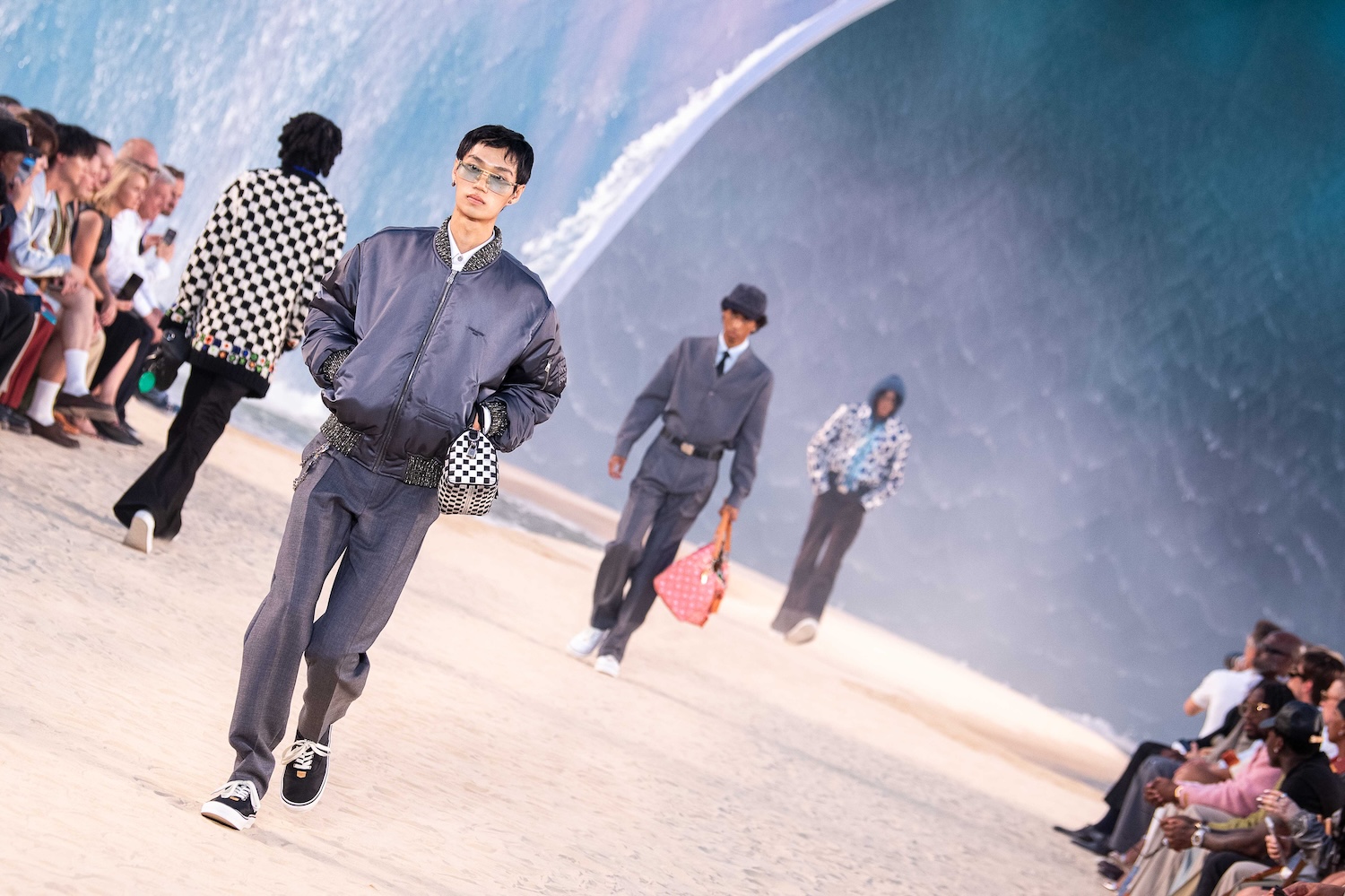 model walks the runway during the Louis Vuitton Menswear Spring/Summer 2027 fashion show