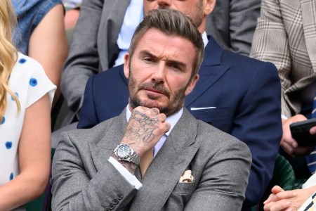 David Beckham watching a tennis match