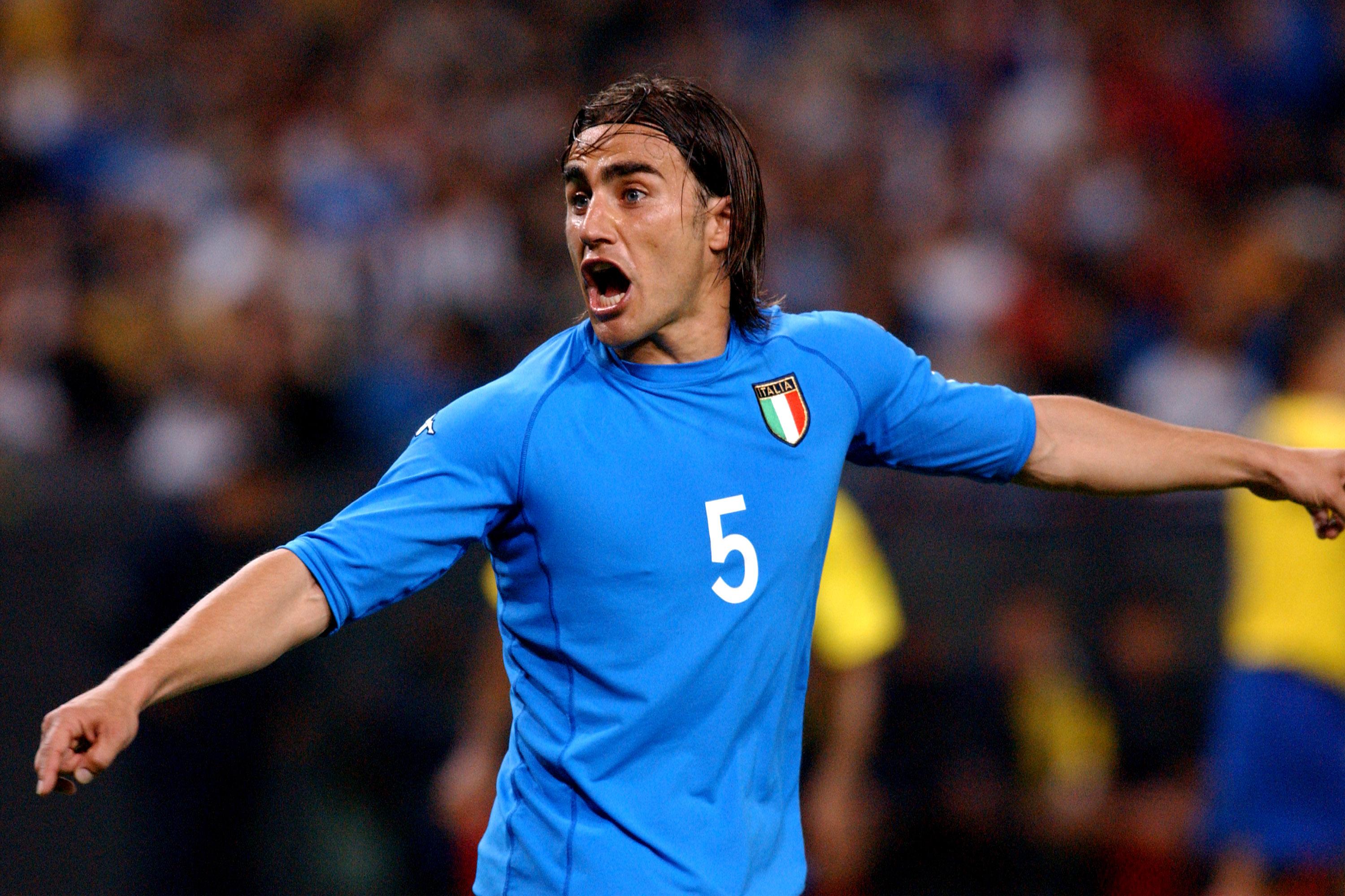 Italy's Fabio Cannavaro shouts at his teammates (Photo by Neal Simpson/EMPICS via Getty Images)