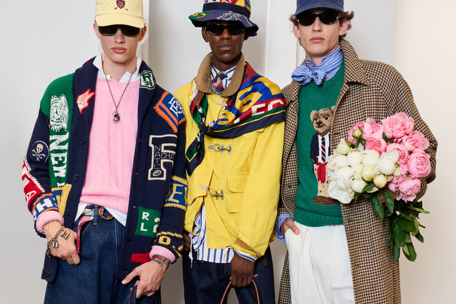 three models from Ralph Lauren's Spring 2027 collection