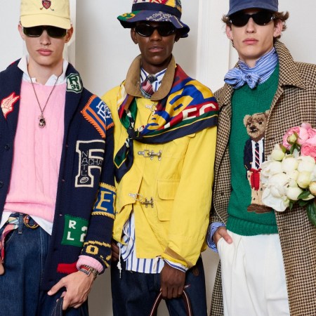three models from Ralph Lauren's Spring 2027 collection