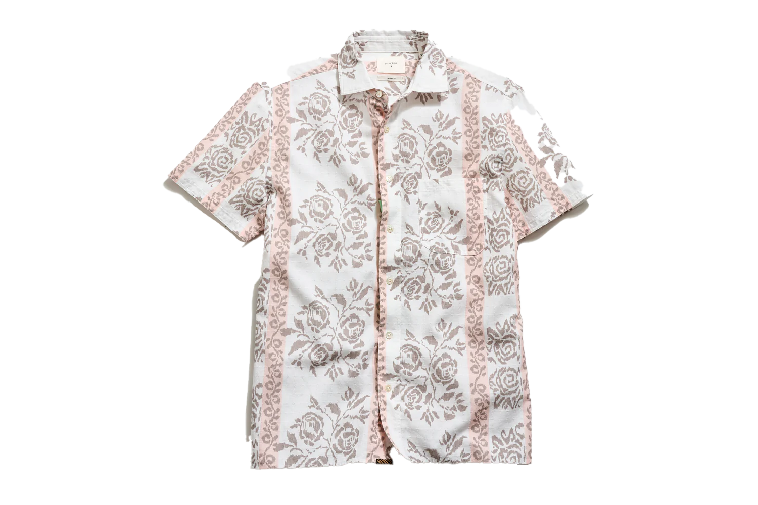 Billy Reid Short Sleeve Textural Tropical Roses Treme Shirt