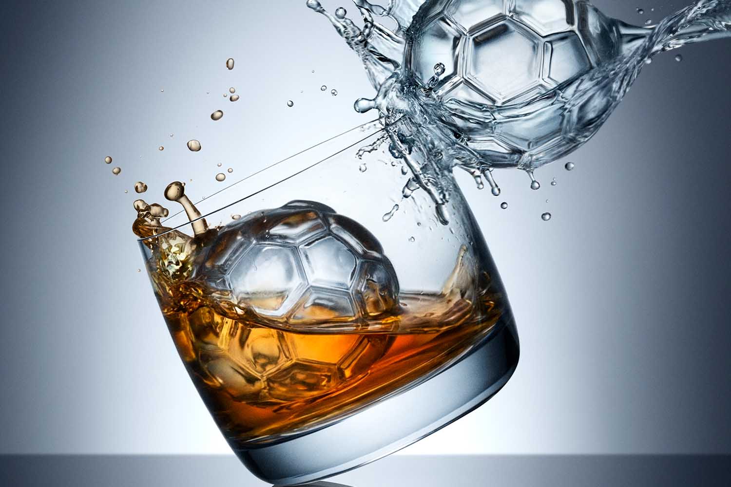 Abstract Ice soccer ball