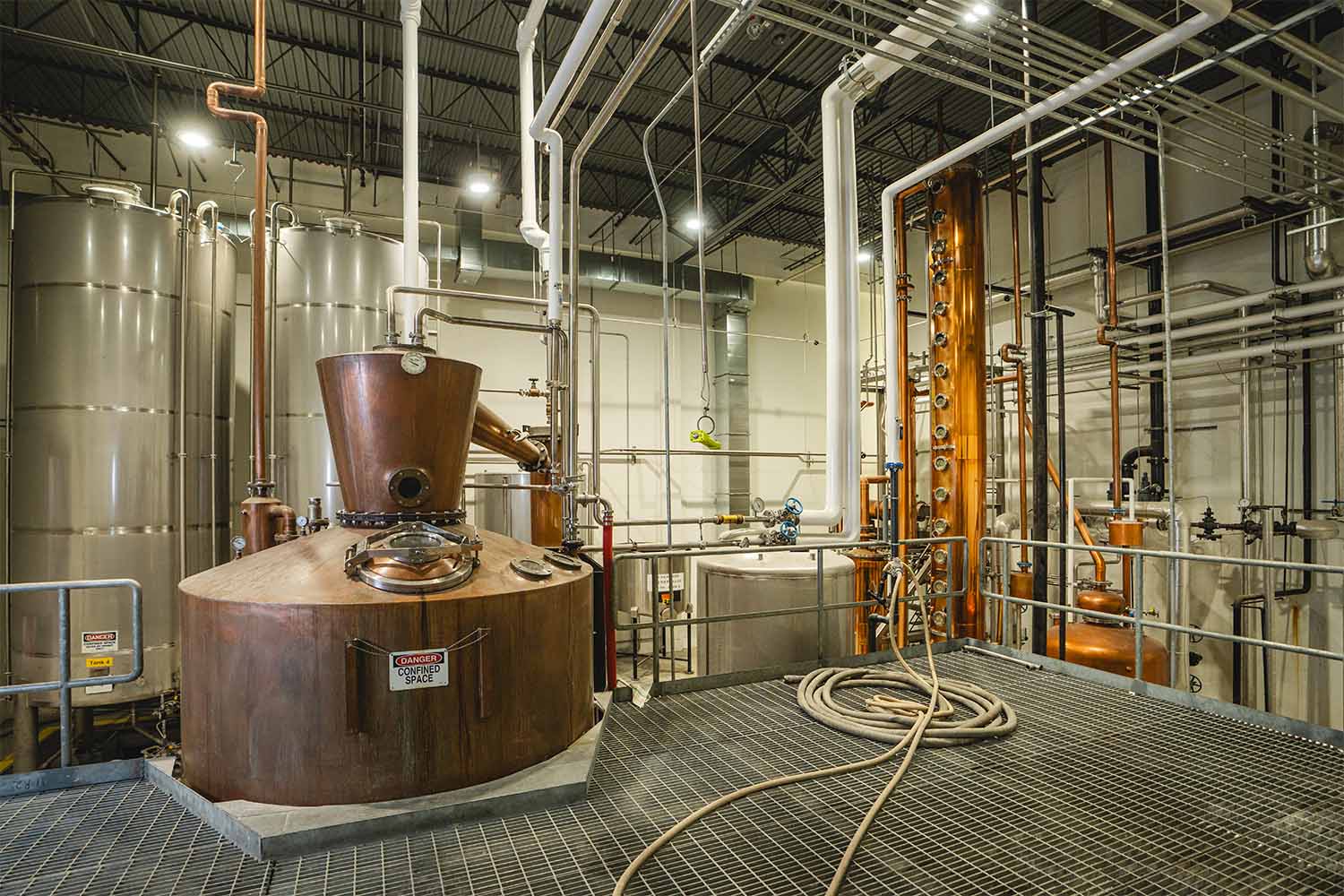 Pot and column stills are both in use at AJ Bond