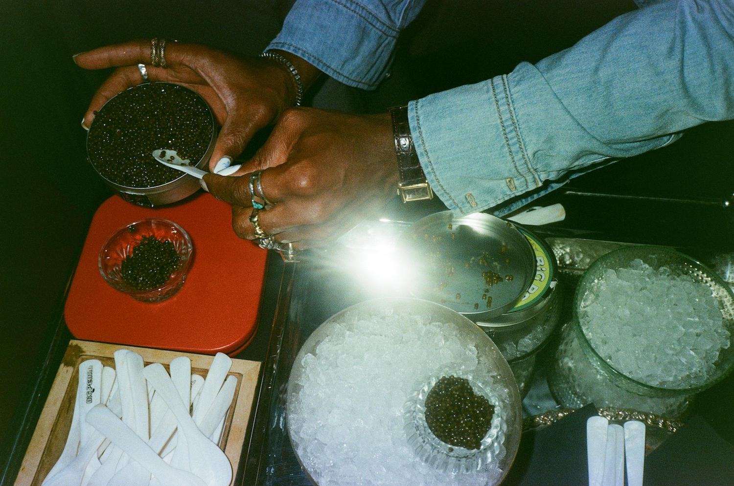 caviar service at Pearl Box