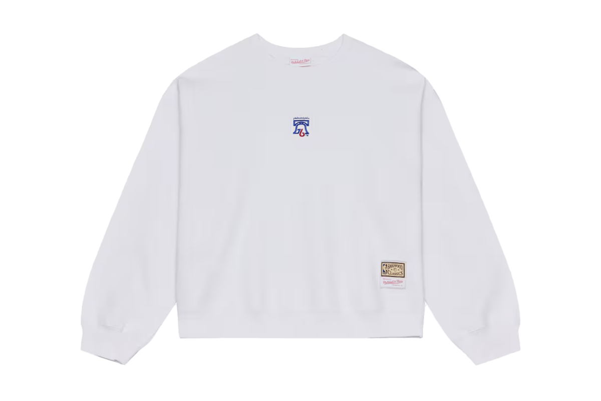 Mitchell & Ness Philadelphia 76ers White Insignia Fleece Sweatshirt
