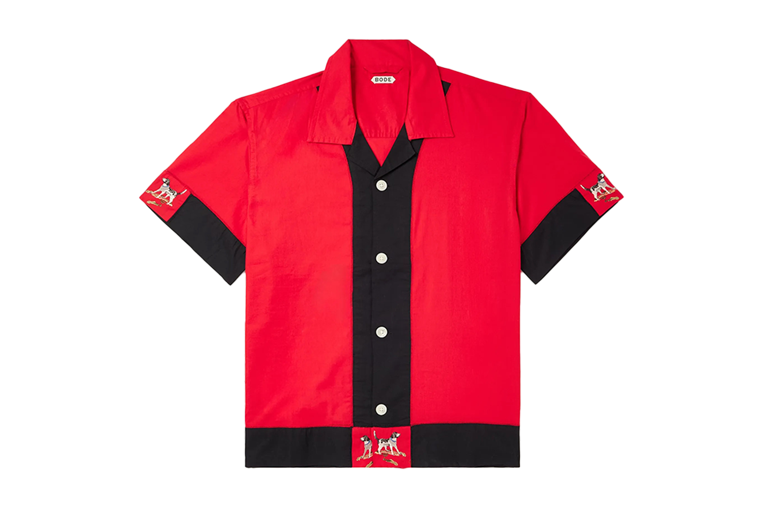 Bode Camp-Collar Embroidered Shirt