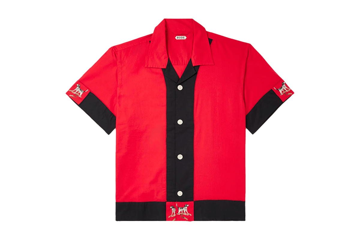 Bode Camp-Collar Embroidered Shirt