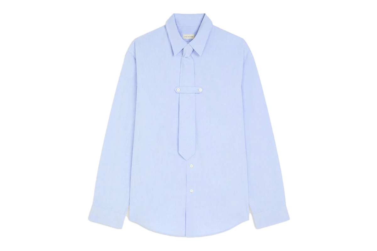 Dries Van Noten Classic Cotton Poplin Tie Shirt