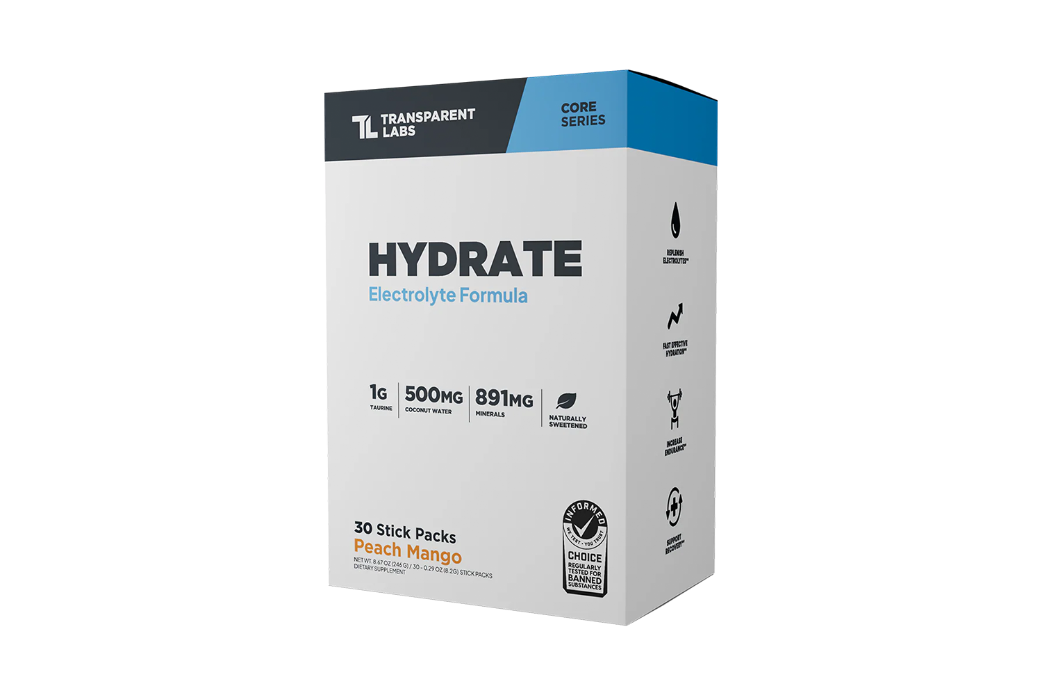 Transparent Labs Hydrate Electrolyte Stick Packs
