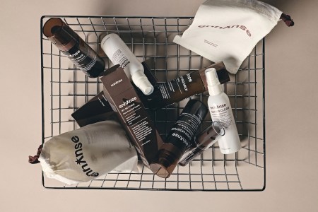 A basket of grooming products from Enhanse