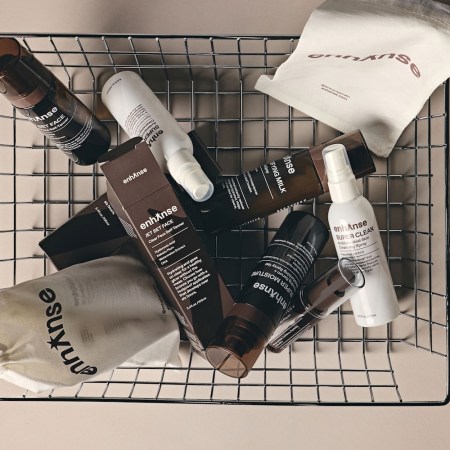 A basket of grooming products from Enhanse