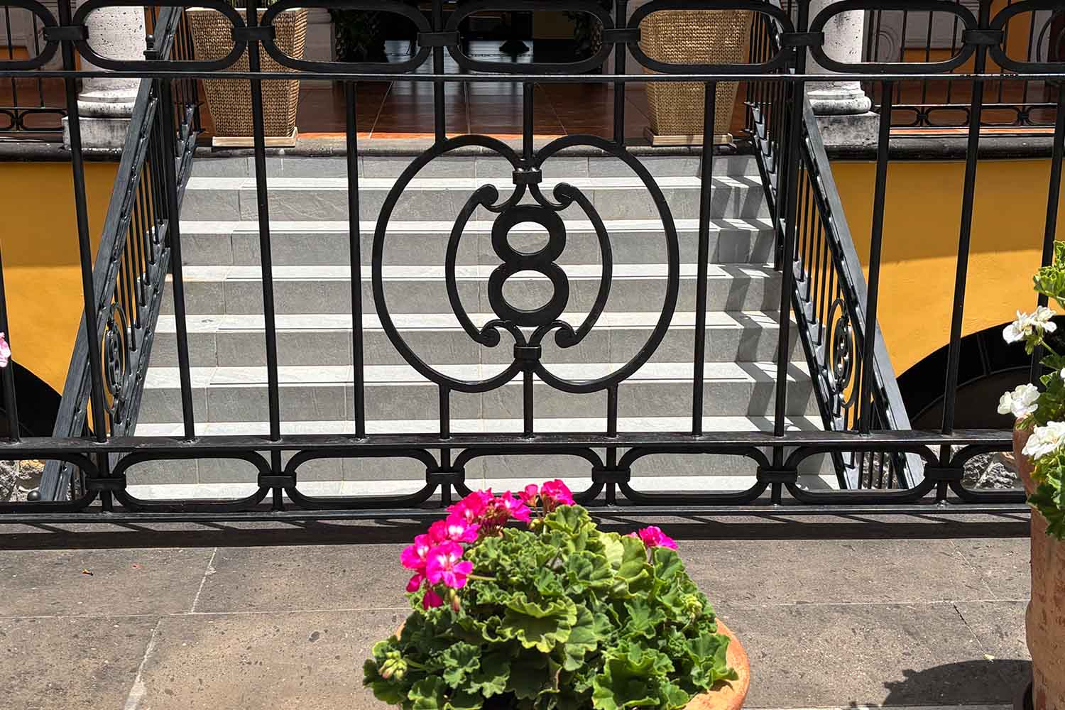 A gate at the Tequila Ocho distillery with the number eight on it