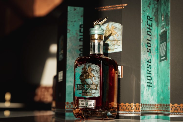 A package of Horse Soldier "Liberty" bourbon on a table