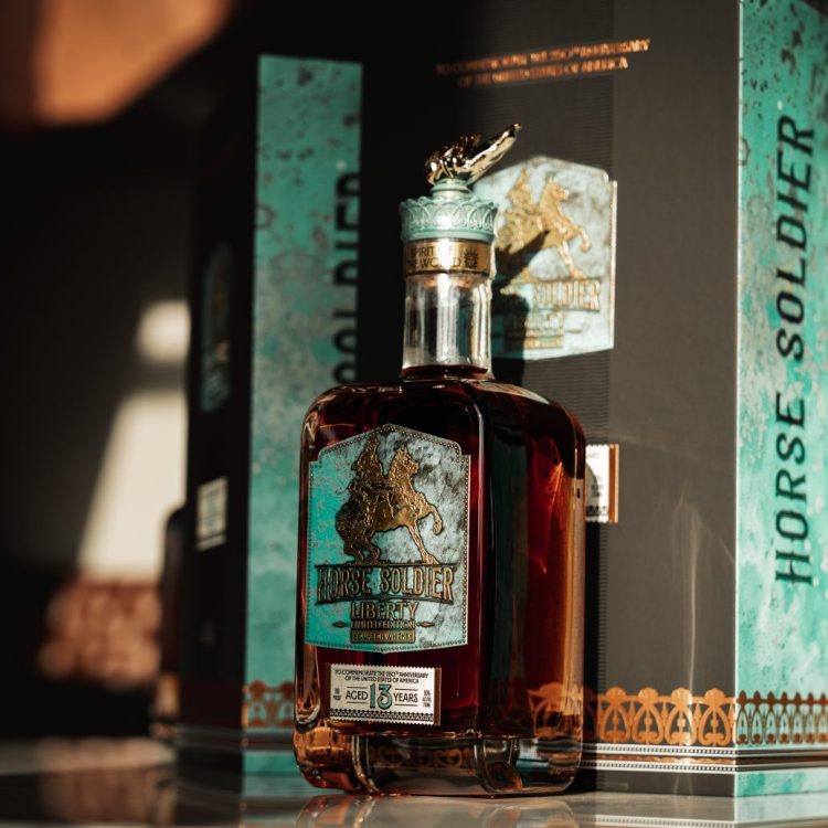A package of Horse Soldier "Liberty" bourbon on a table