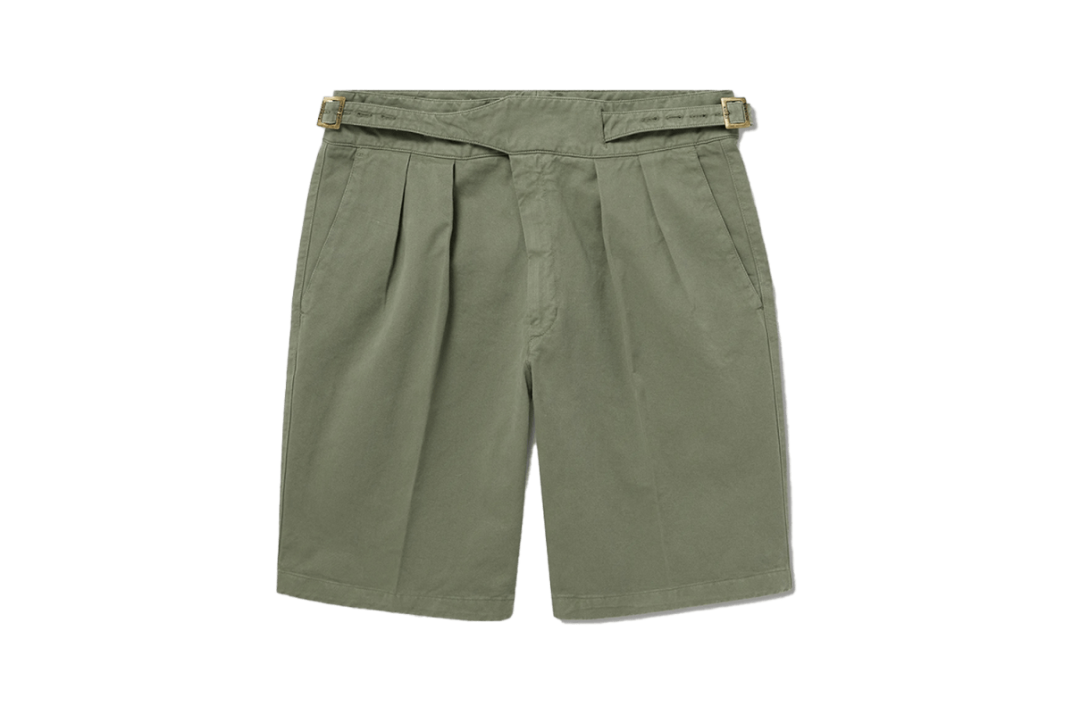 Rubinacci Manny Pleated Cotton Shorts