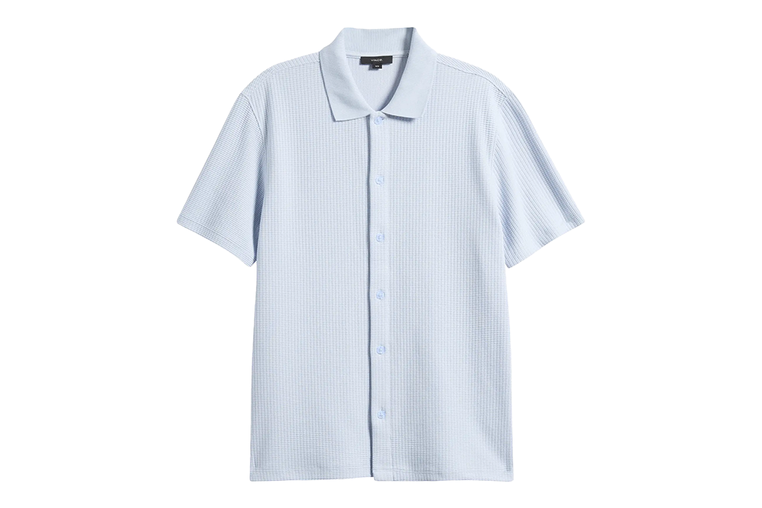 Vince Grid Waffle Knit Button-Up Shirt