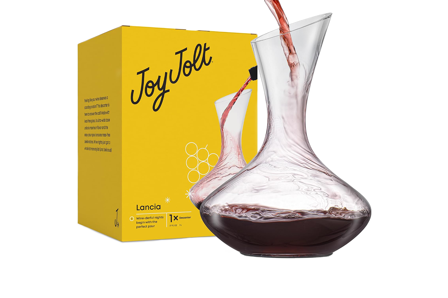 JoyJolt Lancia Crystal Wine Decanter