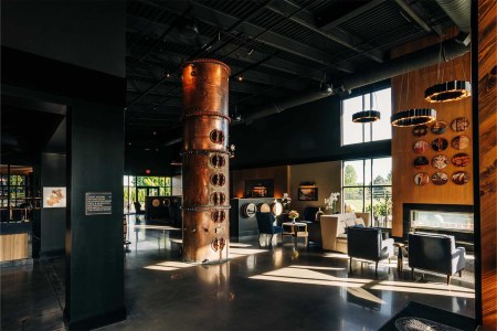 The lobby at the Trail Hotel in Bardstown