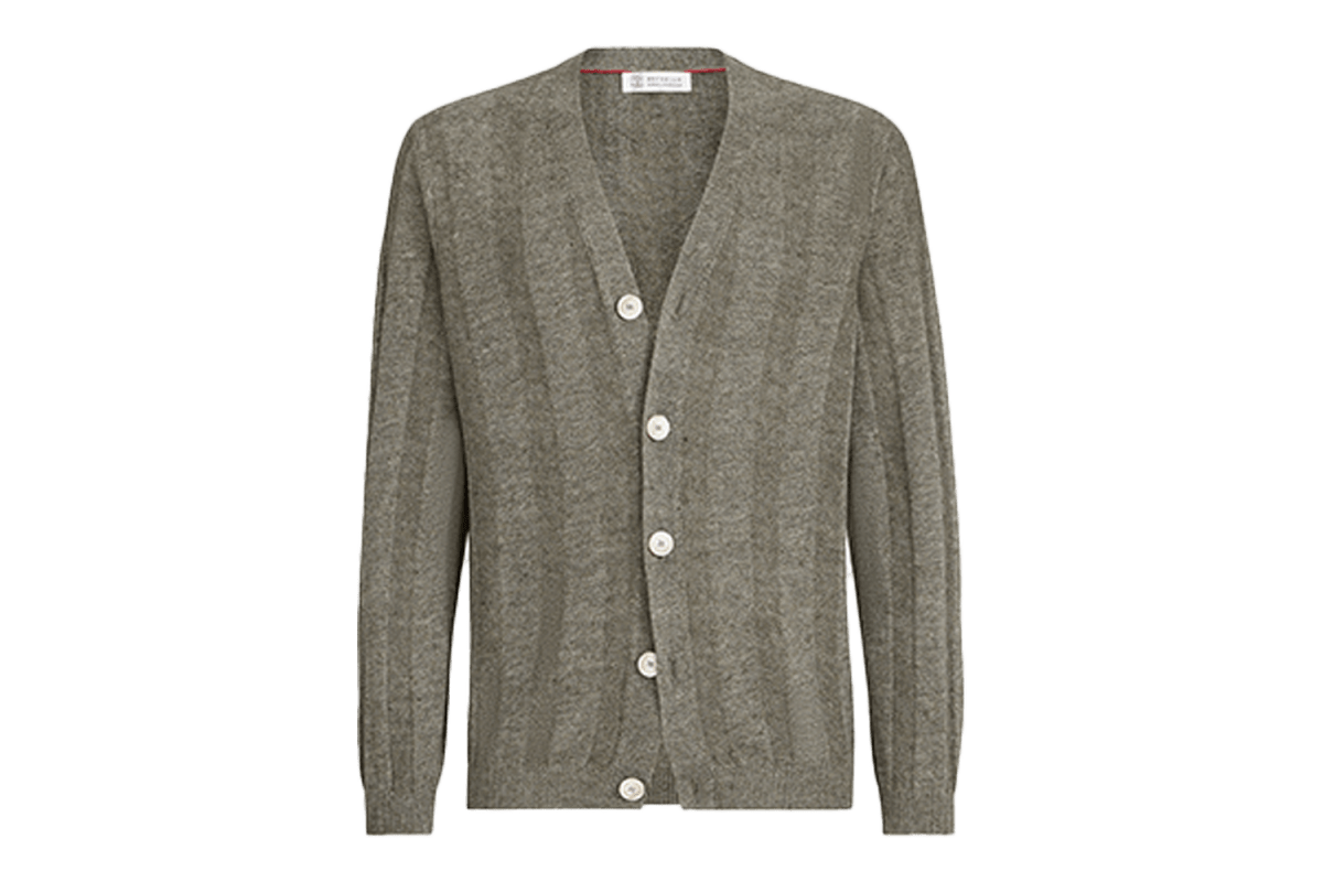 Brunello Cucinelli Linen-Cotton Rib Cardigan